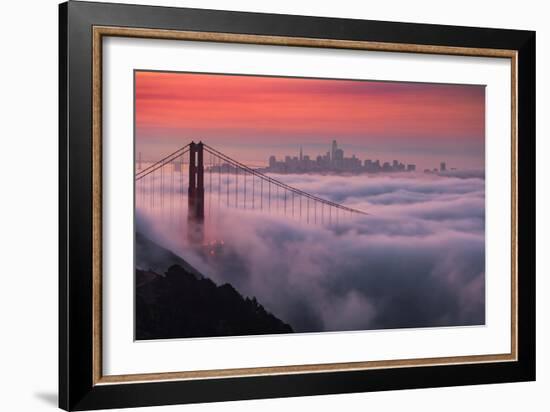 Sweet New Fog City Candy Sky Sunrise Golden Gate Bridge San Francisco-Vincent James-Framed Photographic Print