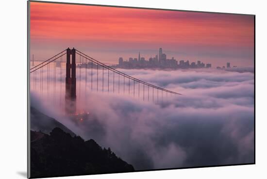 Sweet New Fog City Candy Sky Sunrise Golden Gate Bridge San Francisco-Vincent James-Mounted Photographic Print