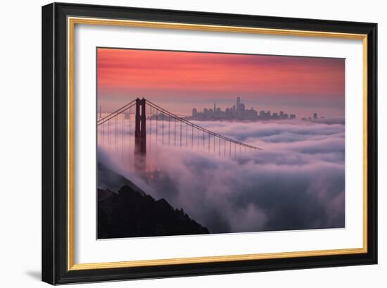 Sweet New Fog City Candy Sky Sunrise Golden Gate Bridge San Francisco-Vincent James-Framed Photographic Print