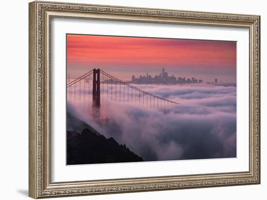 Sweet New Fog City Candy Sky Sunrise Golden Gate Bridge San Francisco-Vincent James-Framed Photographic Print