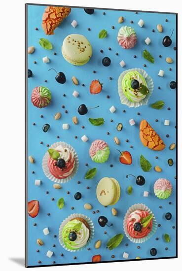 Sweet Pattern: Cupcake-Dina Belenko-Mounted Giclee Print