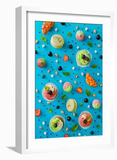 Sweet Patterns: Cupcakes and Macaroons-Dina Belenko-Framed Photographic Print