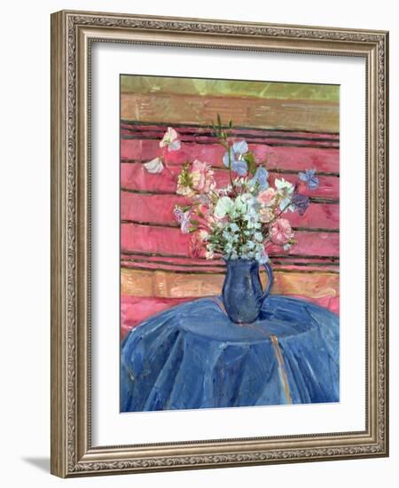 Sweet Peas and Pinks (Oil on Canvas)-Timothy Easton-Framed Giclee Print