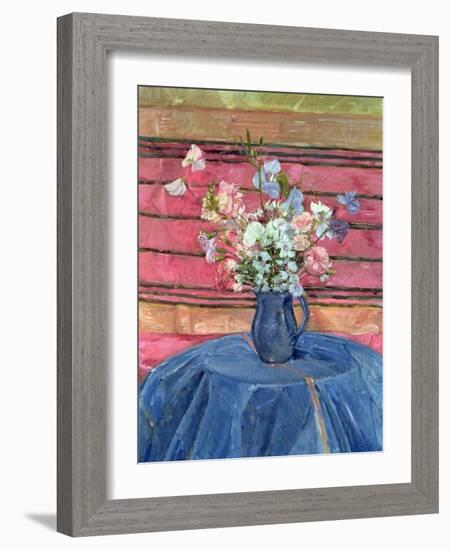 Sweet Peas and Pinks (Oil on Canvas)-Timothy Easton-Framed Giclee Print