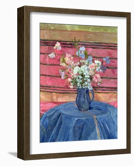 Sweet Peas and Pinks (Oil on Canvas)-Timothy Easton-Framed Giclee Print