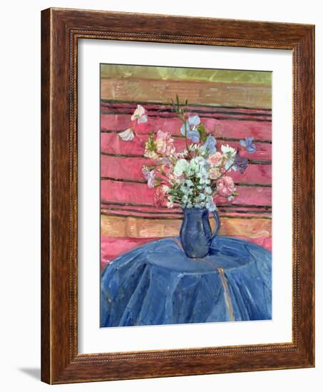 Sweet Peas and Pinks (Oil on Canvas)-Timothy Easton-Framed Giclee Print