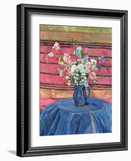 Sweet Peas and Pinks (Oil on Canvas)-Timothy Easton-Framed Giclee Print