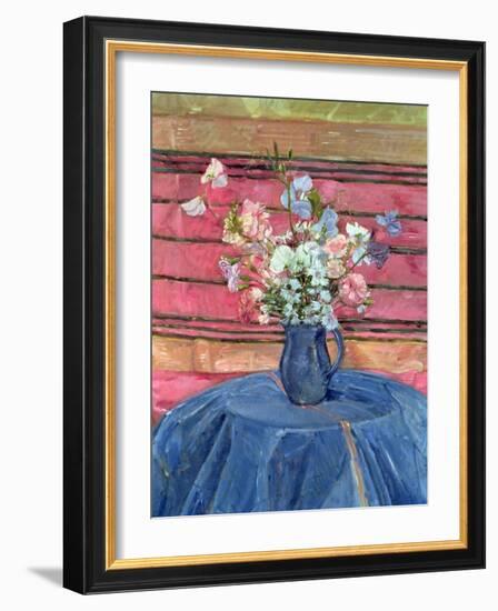Sweet Peas and Pinks (Oil on Canvas)-Timothy Easton-Framed Giclee Print