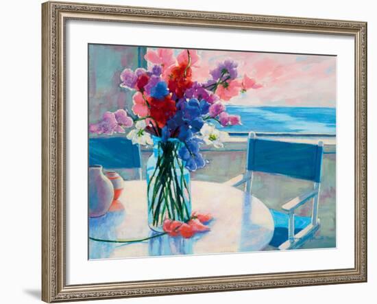 Sweet Peas by the Sea-Suzanne Hoefler-Framed Giclee Print