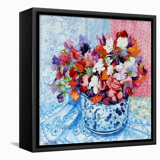 Sweet Peas in a Blue and White Pot, 2010-Joan Thewsey-Framed Premier Image Canvas