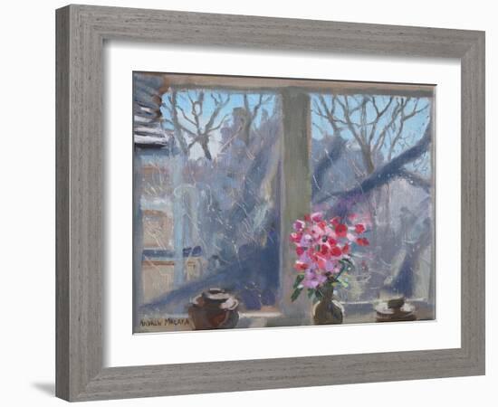 Sweet Peas in the Artist's Studio, 2017-Andrew Macara-Framed Giclee Print