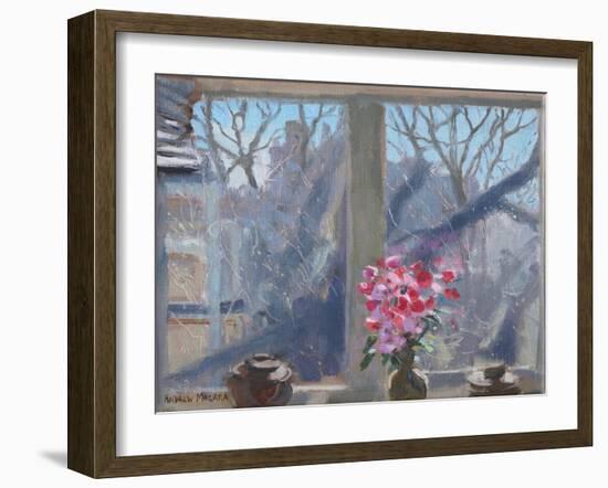 Sweet Peas in the Artist's Studio, 2017-Andrew Macara-Framed Giclee Print