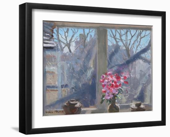 Sweet Peas in the Artist's Studio, 2017-Andrew Macara-Framed Giclee Print