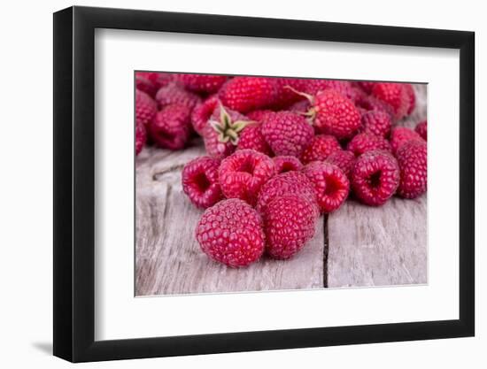 Sweet Raspberry on Wooden Tables-boule-Framed Photographic Print