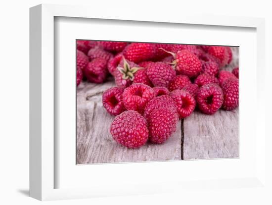 Sweet Raspberry on Wooden Tables-boule-Framed Photographic Print