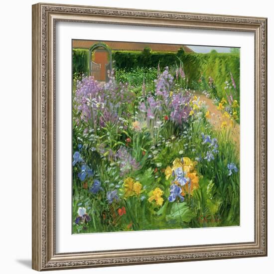 Sweet Rocket, Foxgloves and Irises, 2000-Timothy Easton-Framed Giclee Print