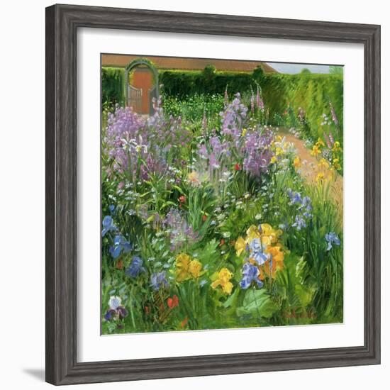 Sweet Rocket, Foxgloves and Irises, 2000-Timothy Easton-Framed Giclee Print