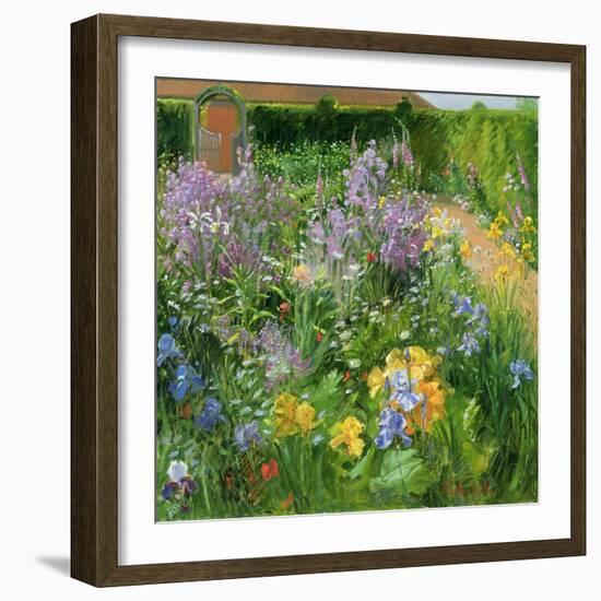 Sweet Rocket, Foxgloves and Irises, 2000-Timothy Easton-Framed Giclee Print