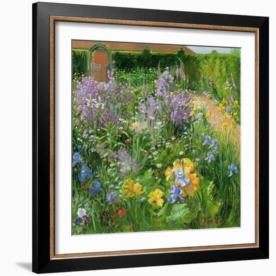 Sweet Rocket, Foxgloves and Irises, 2000-Timothy Easton-Framed Giclee Print