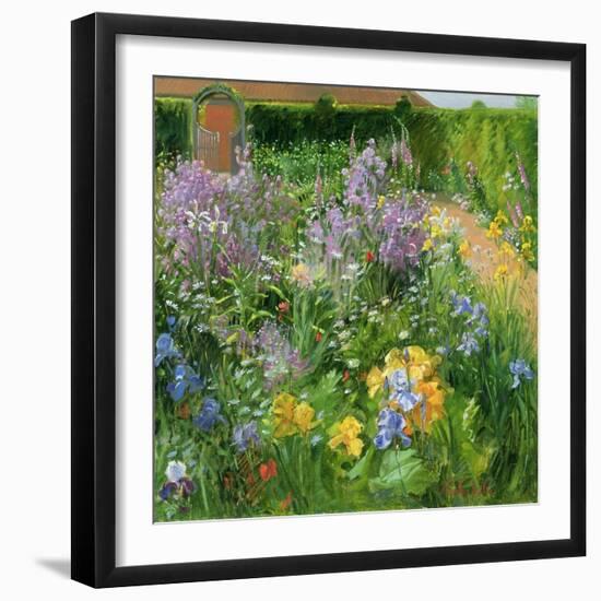 Sweet Rocket, Foxgloves and Irises, 2000-Timothy Easton-Framed Giclee Print