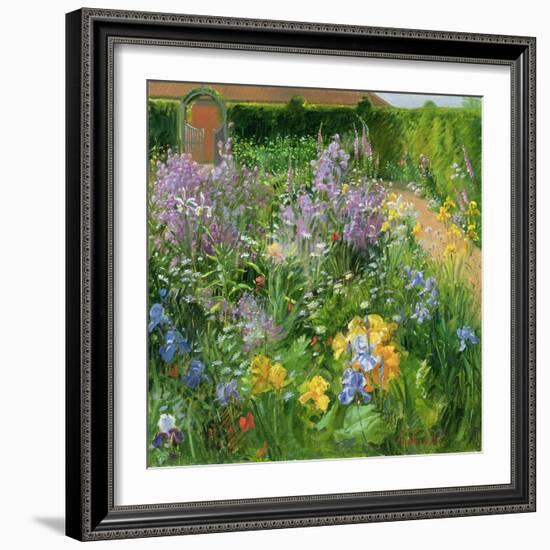 Sweet Rocket, Foxgloves and Irises, 2000-Timothy Easton-Framed Giclee Print