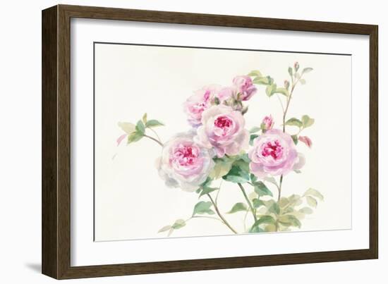 Sweet Roses on White Green-Danhui Nai-Framed Art Print