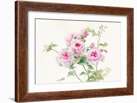 Sweet Roses on White Green-Danhui Nai-Framed Art Print
