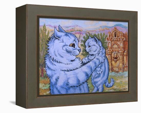 Sweetness Coyed Love into its Smile, C.1935-Louis Wain-Framed Premier Image Canvas