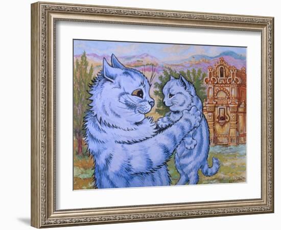 Sweetness Coyed Love into its Smile, C.1935-Louis Wain-Framed Giclee Print