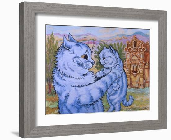 Sweetness Coyed Love into its Smile, C.1935-Louis Wain-Framed Giclee Print