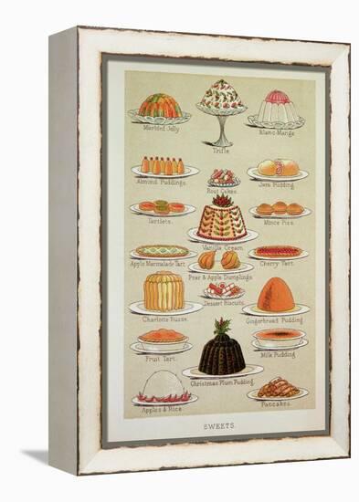 Sweets, Colour Plate from Mrs Beeton's Everyday Cookery and Housekeeping Book, Pub.1890-null-Framed Premier Image Canvas