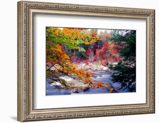 Swift River Autumn Scenic, New Hampshire-George Oze-Framed Photographic Print