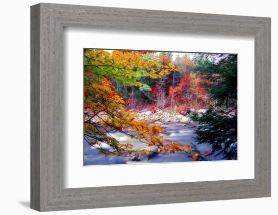 Swift River Autumn Scenic, New Hampshire-George Oze-Framed Photographic Print