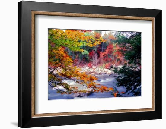 Swift River Autumn Scenic, New Hampshire-George Oze-Framed Photographic Print