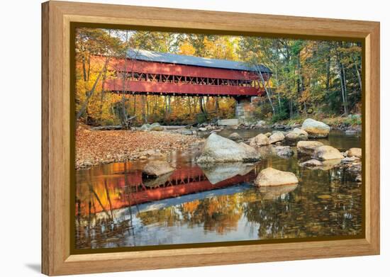 Swift River Covered Bridge-Alan Majchrowicz-Framed Stretched Canvas