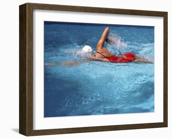 Swimmer in Red Suit-null-Framed Photographic Print