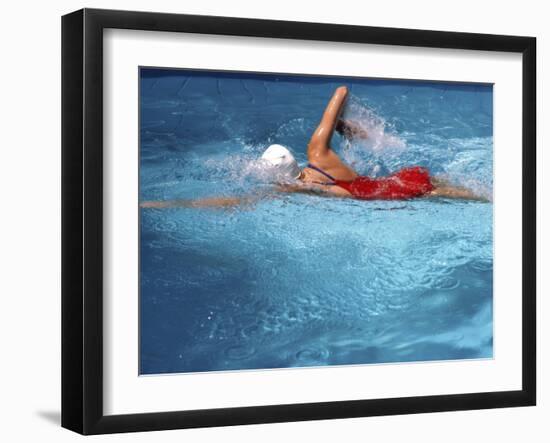 Swimmer in Red Suit-null-Framed Photographic Print