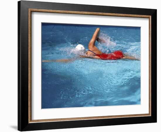 Swimmer in Red Suit-null-Framed Photographic Print