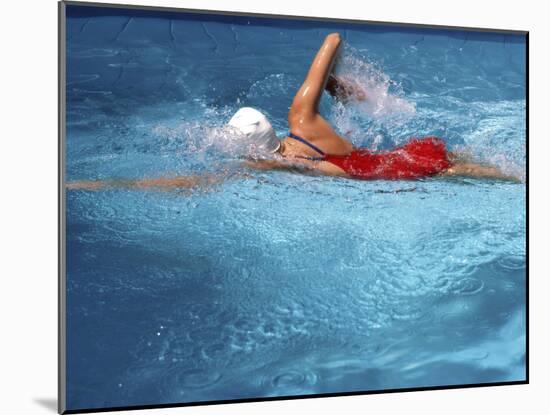 Swimmer in Red Suit-null-Mounted Photographic Print