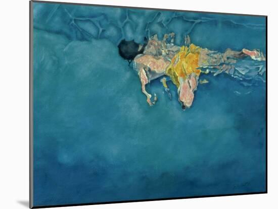 Swimmer in Yellow, 1990-Gareth Lloyd Ball-Mounted Giclee Print