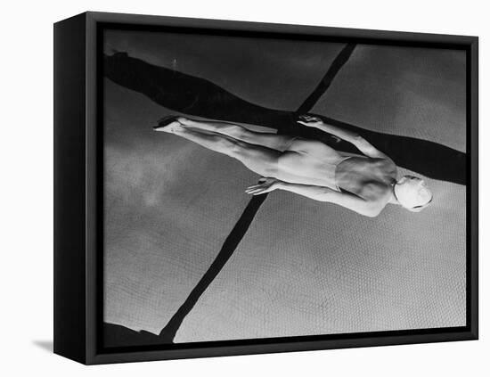 Swimmer Jeanne Wilson Underwater-Wallace Kirkland-Framed Premier Image Canvas