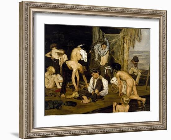 Swimmers, 1875?-77 (Oil on Canvas)-Max Liebermann-Framed Giclee Print