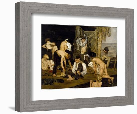 Swimmers, 1875?-77 (Oil on Canvas)-Max Liebermann-Framed Giclee Print