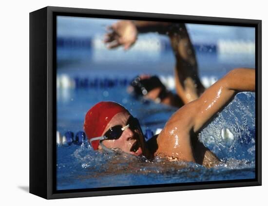 Swimmers Competing in a Race-null-Framed Premier Image Canvas