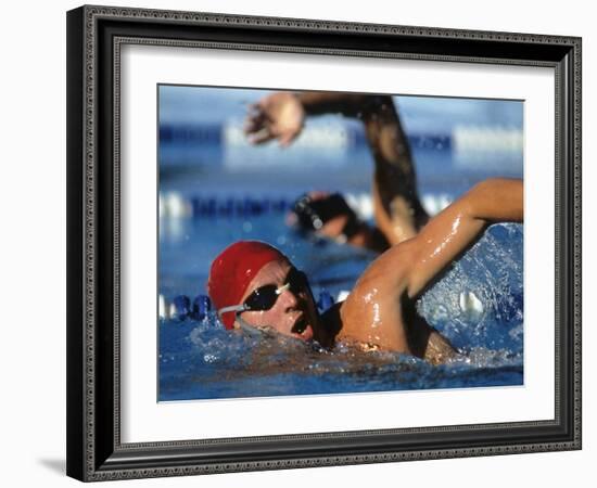 Swimmers Competing in a Race-null-Framed Photographic Print