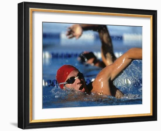 Swimmers Competing in a Race-null-Framed Photographic Print