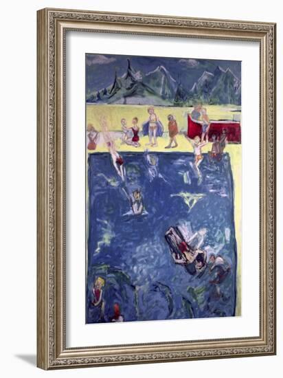 Swimmers in Wengen-Julie Held-Framed Giclee Print