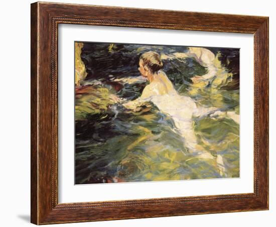 Swimmers, Javea-Joaquín Sorolla y Bastida-Framed Art Print