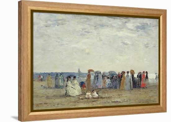 Swimmers on Trouville Beach, 1869-Eugene Louis Boudin-Framed Premier Image Canvas