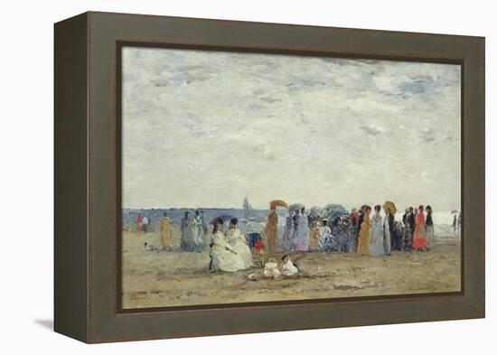 Swimmers on Trouville Beach, 1869-Eugene Louis Boudin-Framed Premier Image Canvas